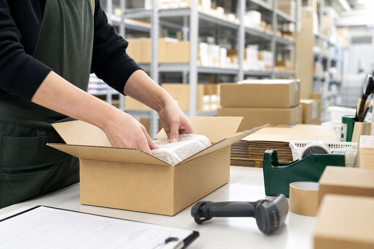 商品を梱包する出荷作業